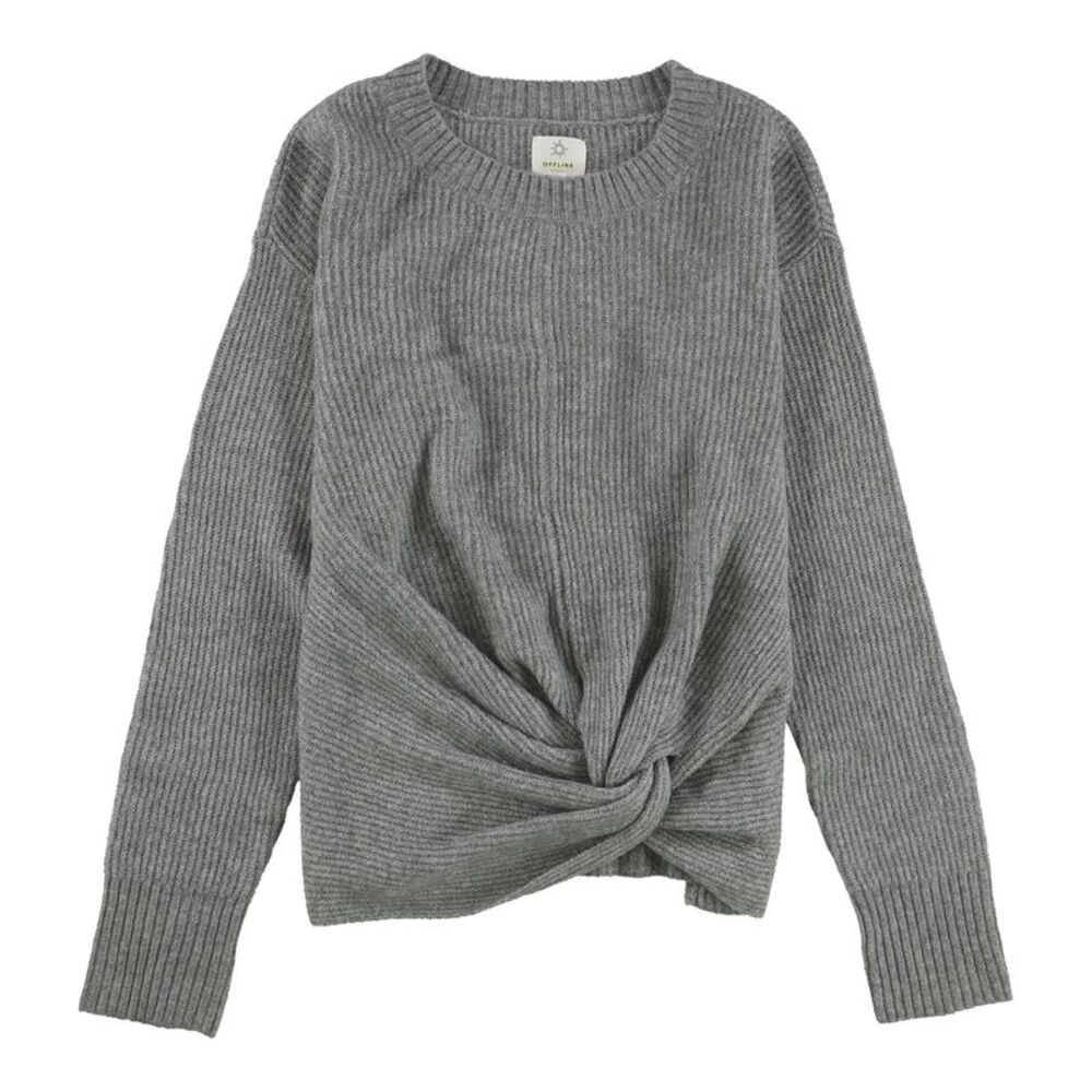 American Eagle Womens Solid Pullover Sweater, Grey, M, DM